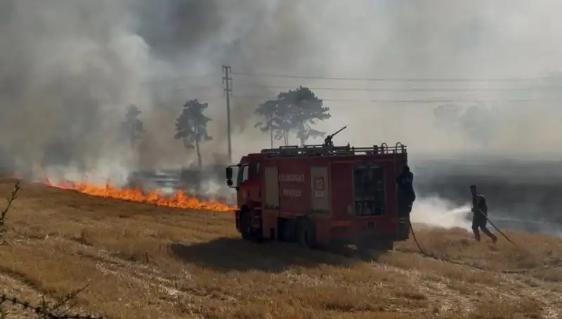 Kırklareli'nde Kontrol Altına Alınamayan Anız Yangını Paniğe Neden Oldu